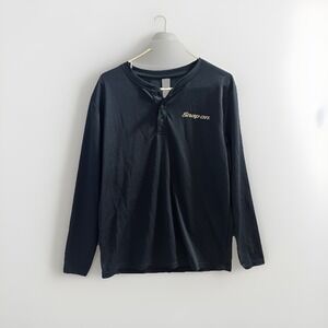 Snap-On Tools Blue‎ Long Sleeve Mesh Henley Shirt Official Merchandise Mens XL